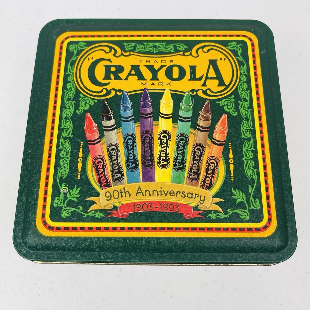 Vintage 1993 Crayola Crayon 90th Anniversary Tin Box Empty Collectors